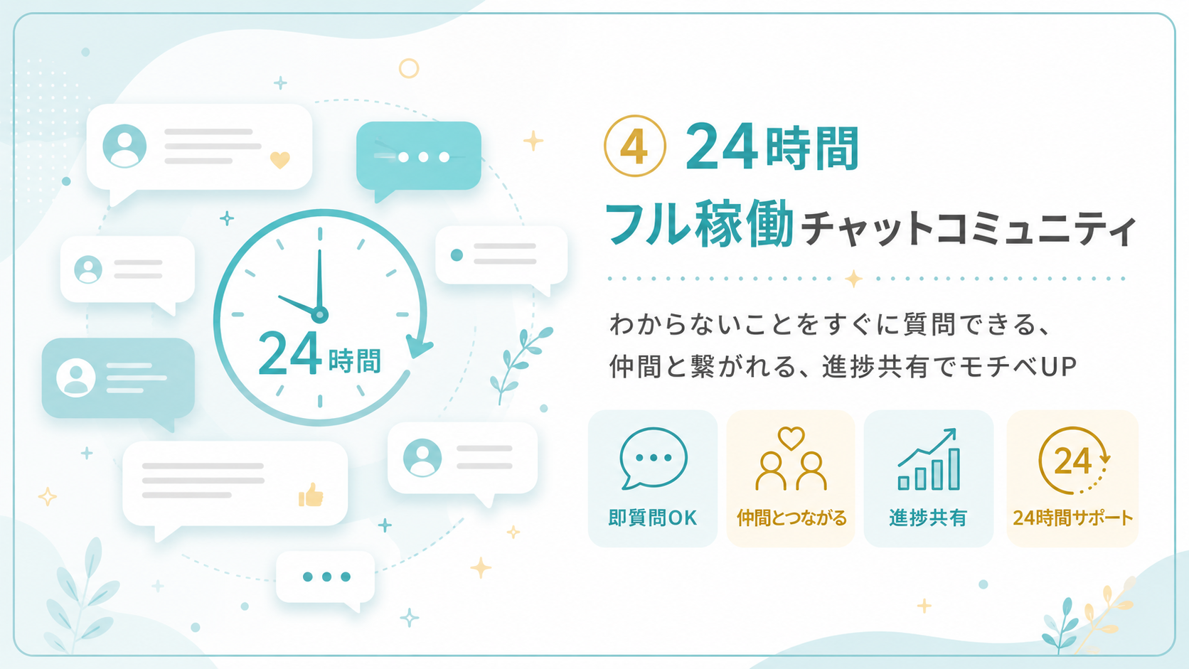 ④24時間フル稼働チャットコミュニティ